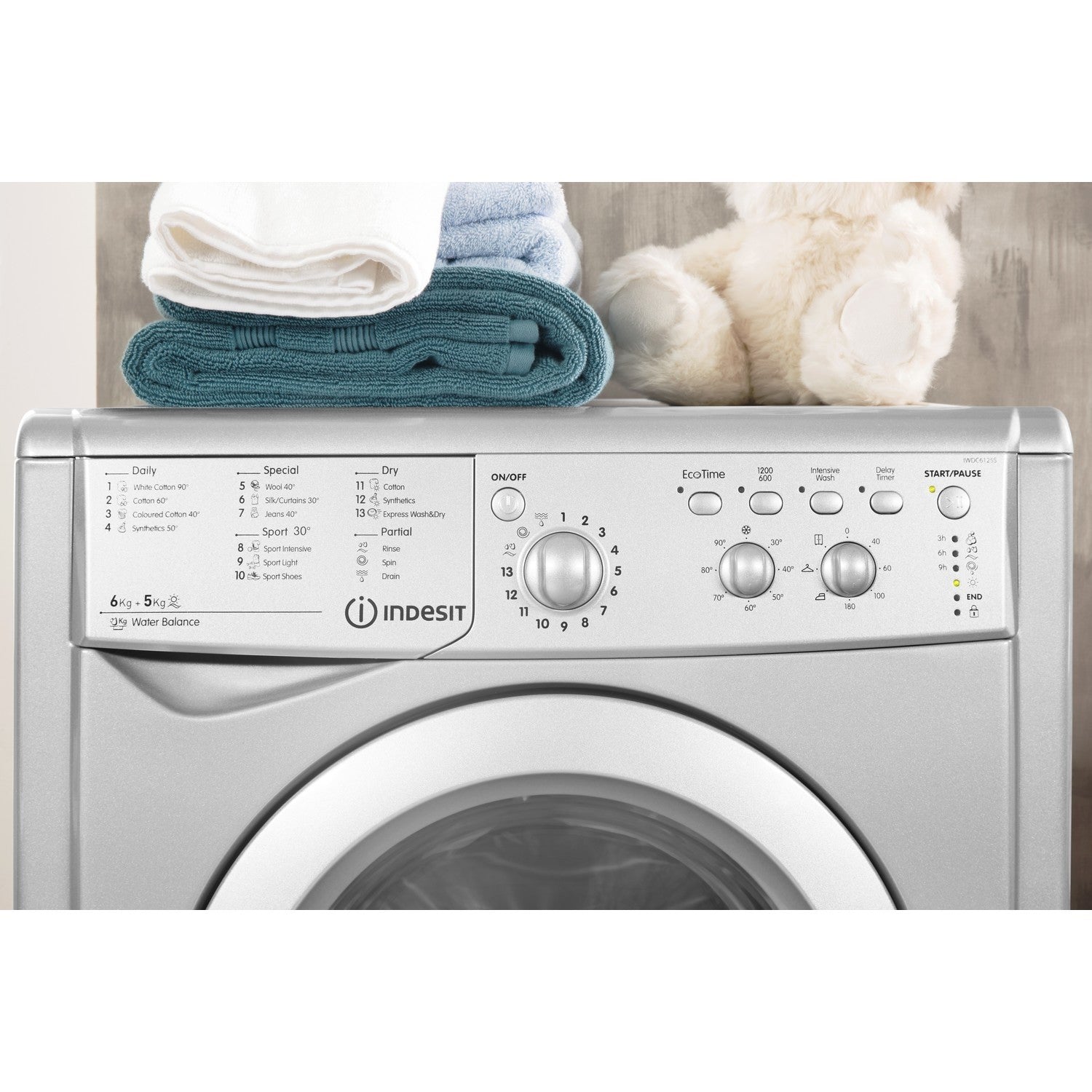 Indesit EcoTime 6kg Wash 5kg Dry 1200rpm Washer Dryer - Silver