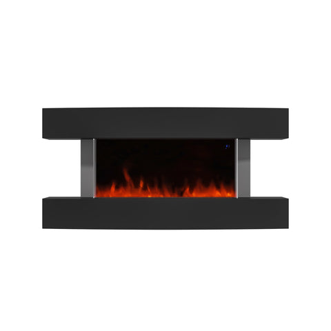 Black 47inch Wall Mounted Electric Fireplace - AmberGlo