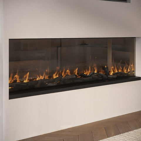 Black 50inch WiFi Enabled Inset Electric Media Wall Fireplace - AmberGlo