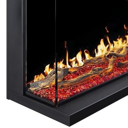 Black 60inch Inset Electric LCD Display Media Wall Fireplace - AmberGlo