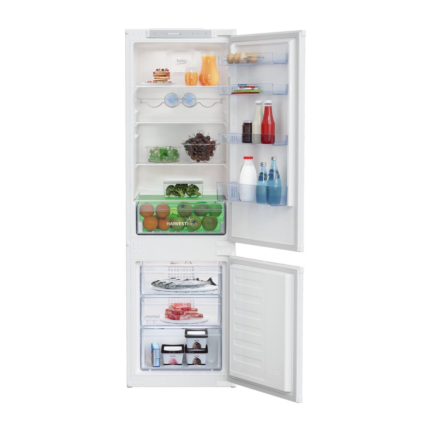 Beko 262 Litre 70/30 Integrated Fridge Freezer - White