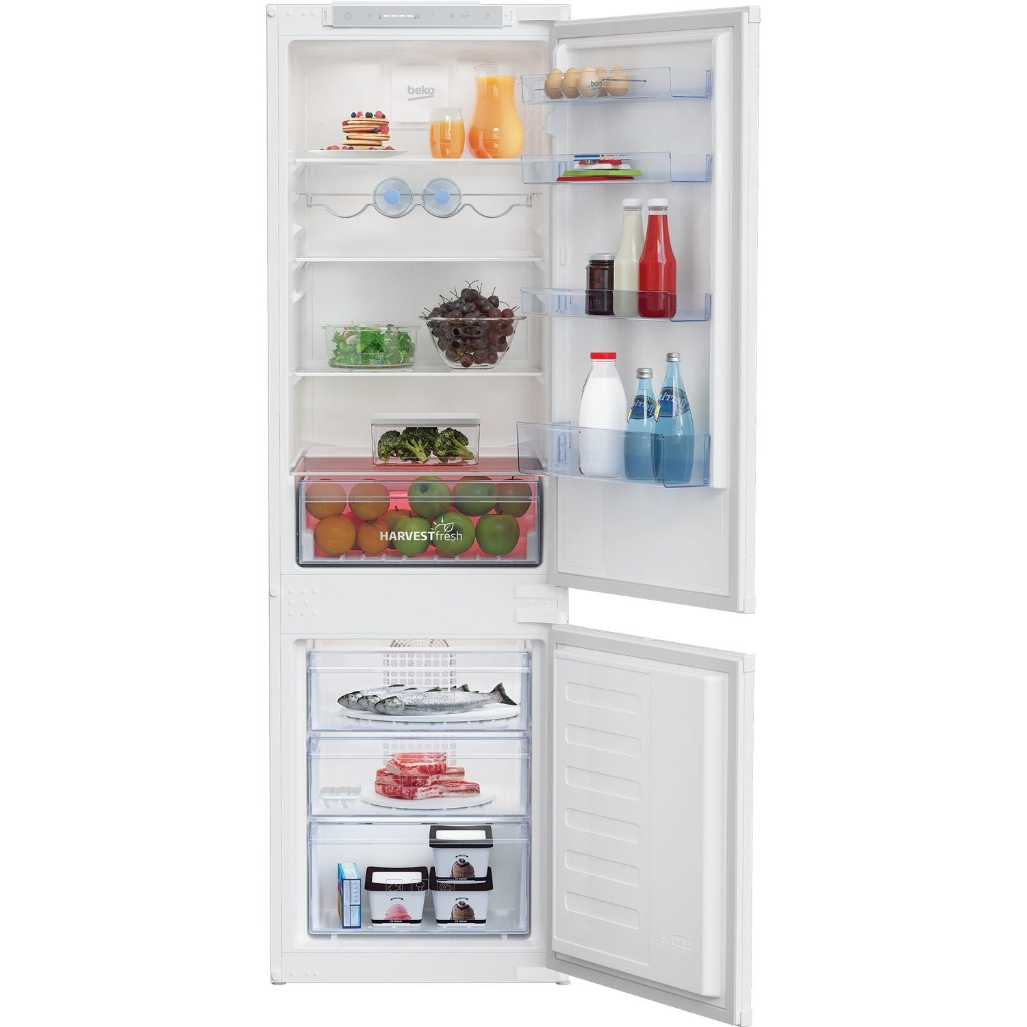 Beko 262 Litre 70/30 Integrated Fridge Freezer - White