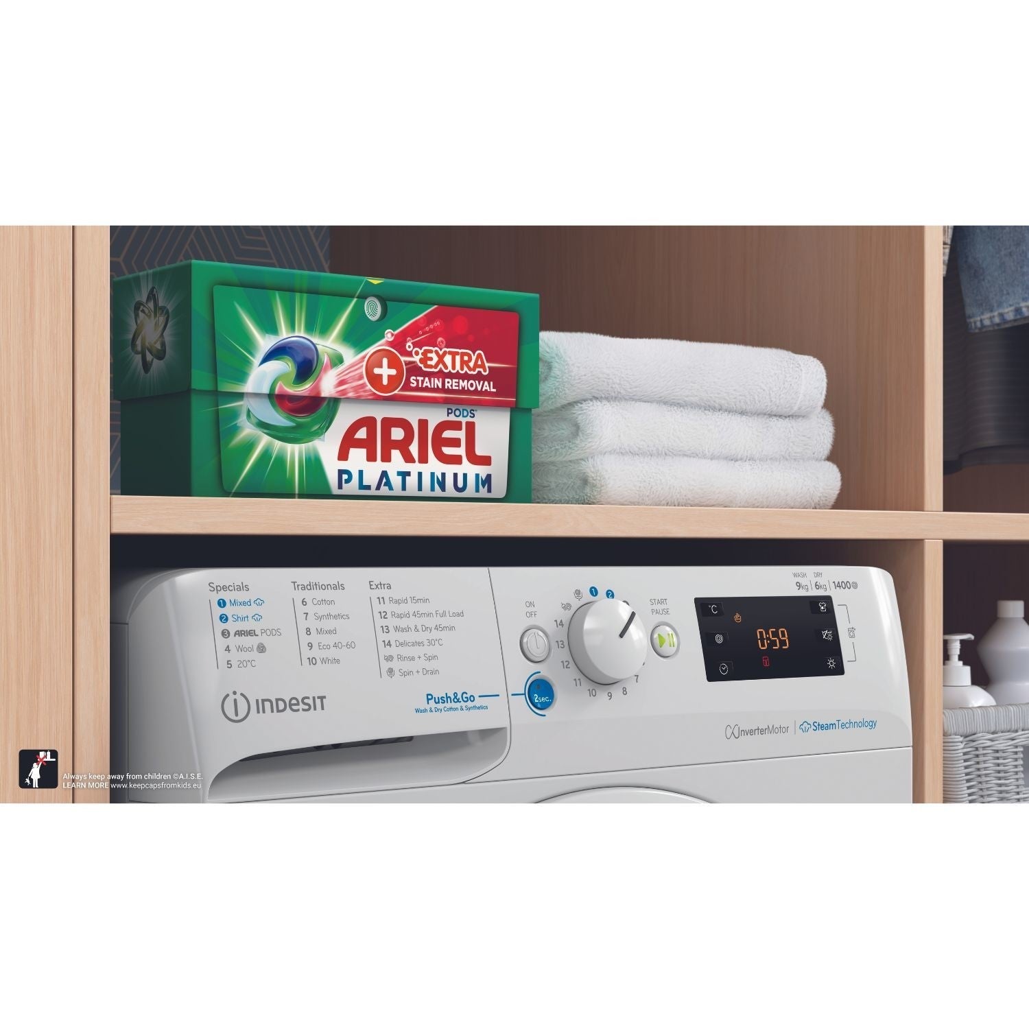 Indesit 9kg Wash 6kg Dry 1400rpm Washer Dryer - White