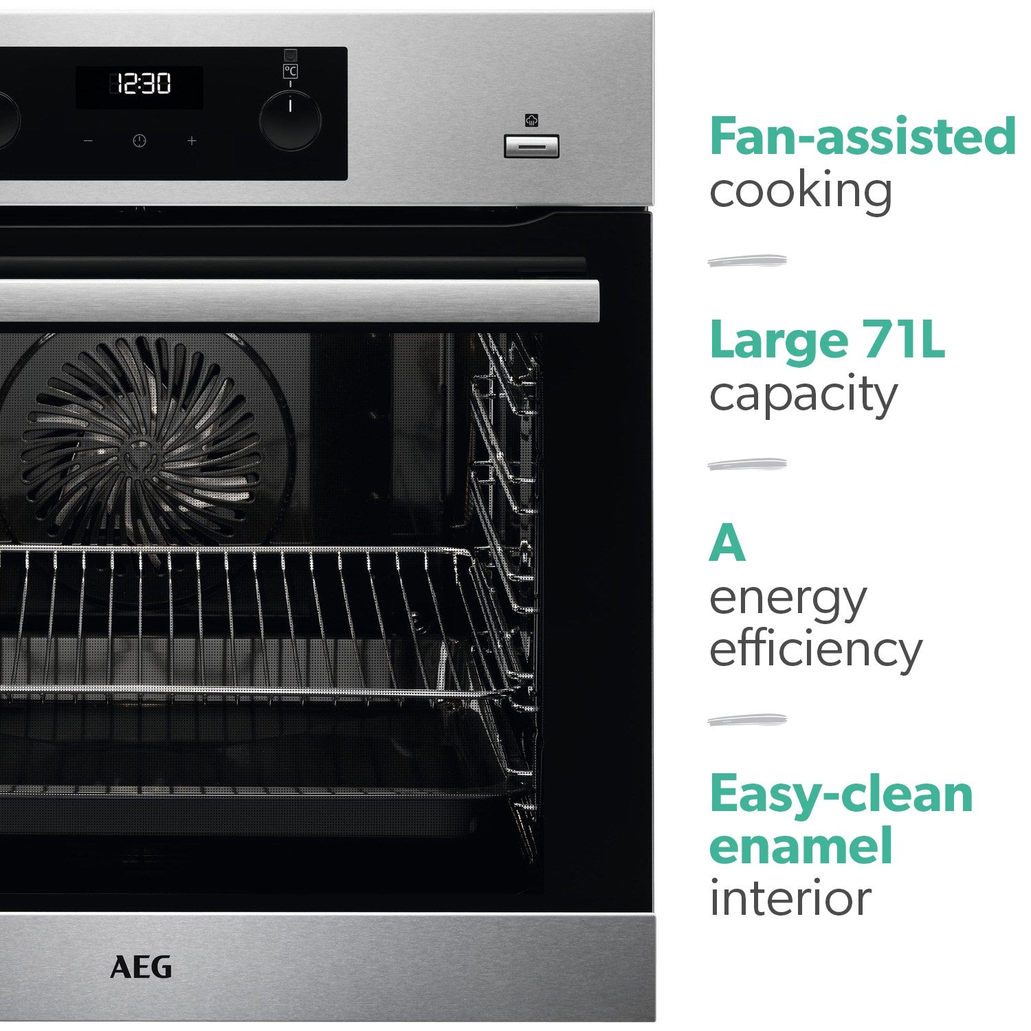 AEG 6000 Series SteamBake Electric Single Oven - Stainless Steel