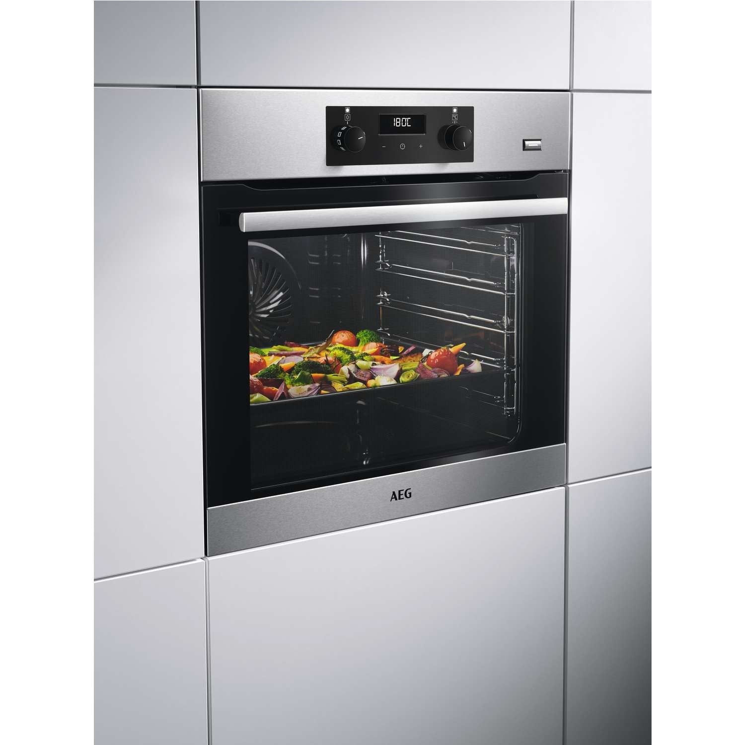 AEG 6000 Series SteamBake Electric Single Oven - Stainless Steel