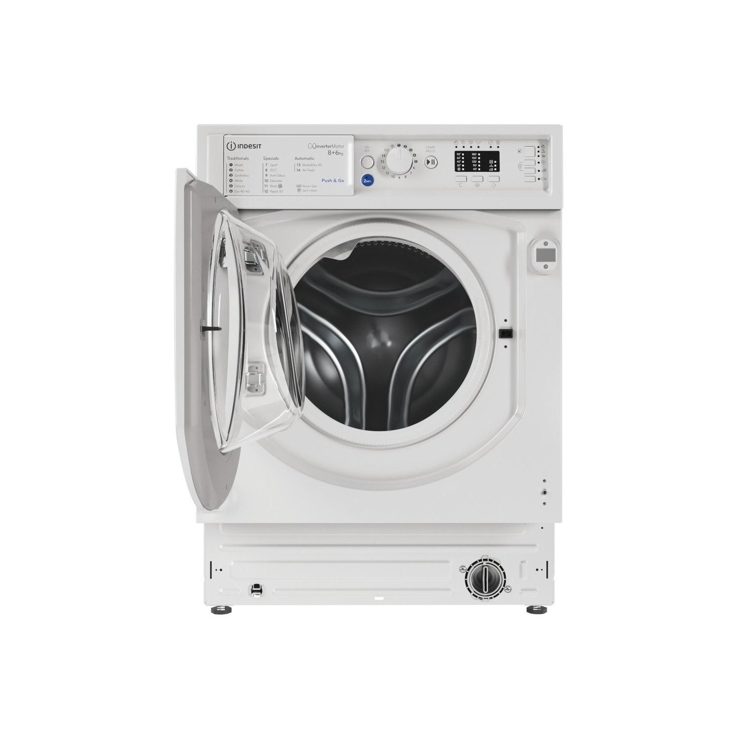 Indesit Push&Go 8kg Wash 6kg Dry 1400rpm Integrated Washer Dryer - White