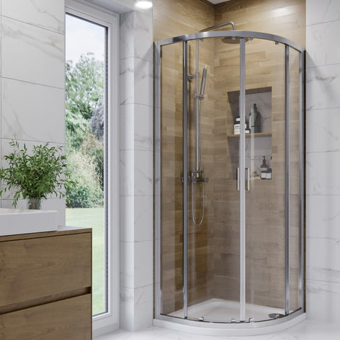 Chrome 6mm Glass Quadrant Shower Enclosure 900mm - Carina