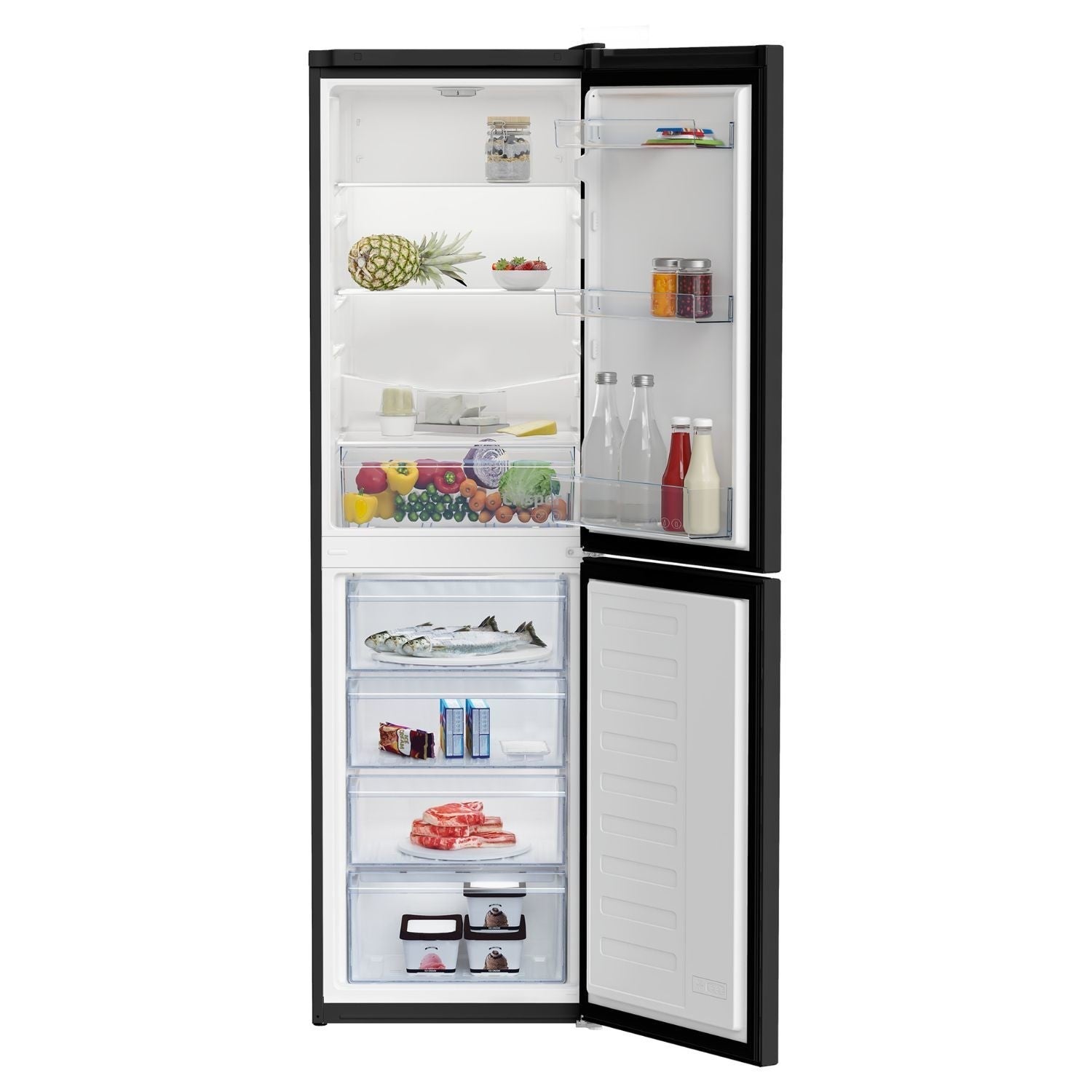 Beko 270 Litre 50/50 Freestanding Fridge Freezer - Black