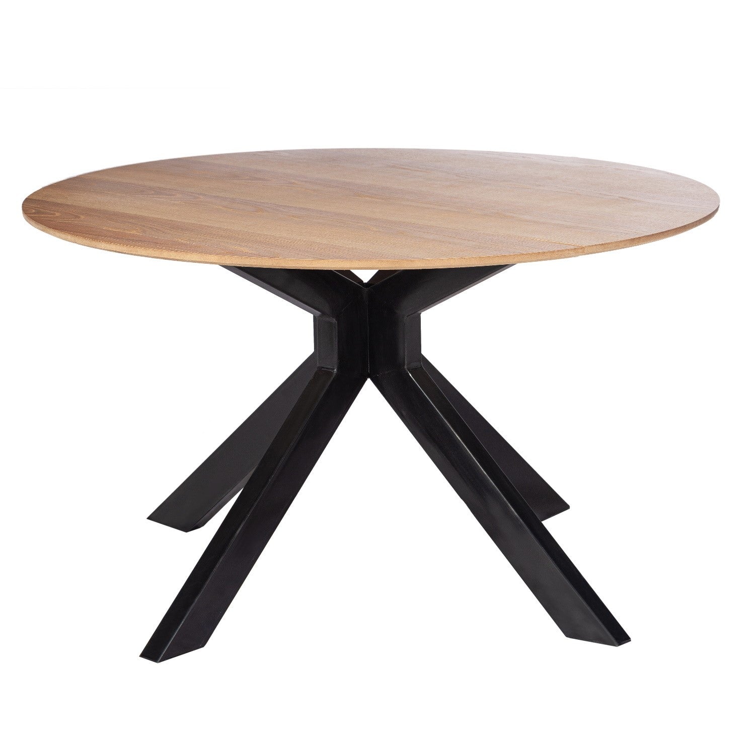 Small Light Oak Drop Leaf Space Saving Round Extendable Dining Table - Seats 2 - 4 - Carson