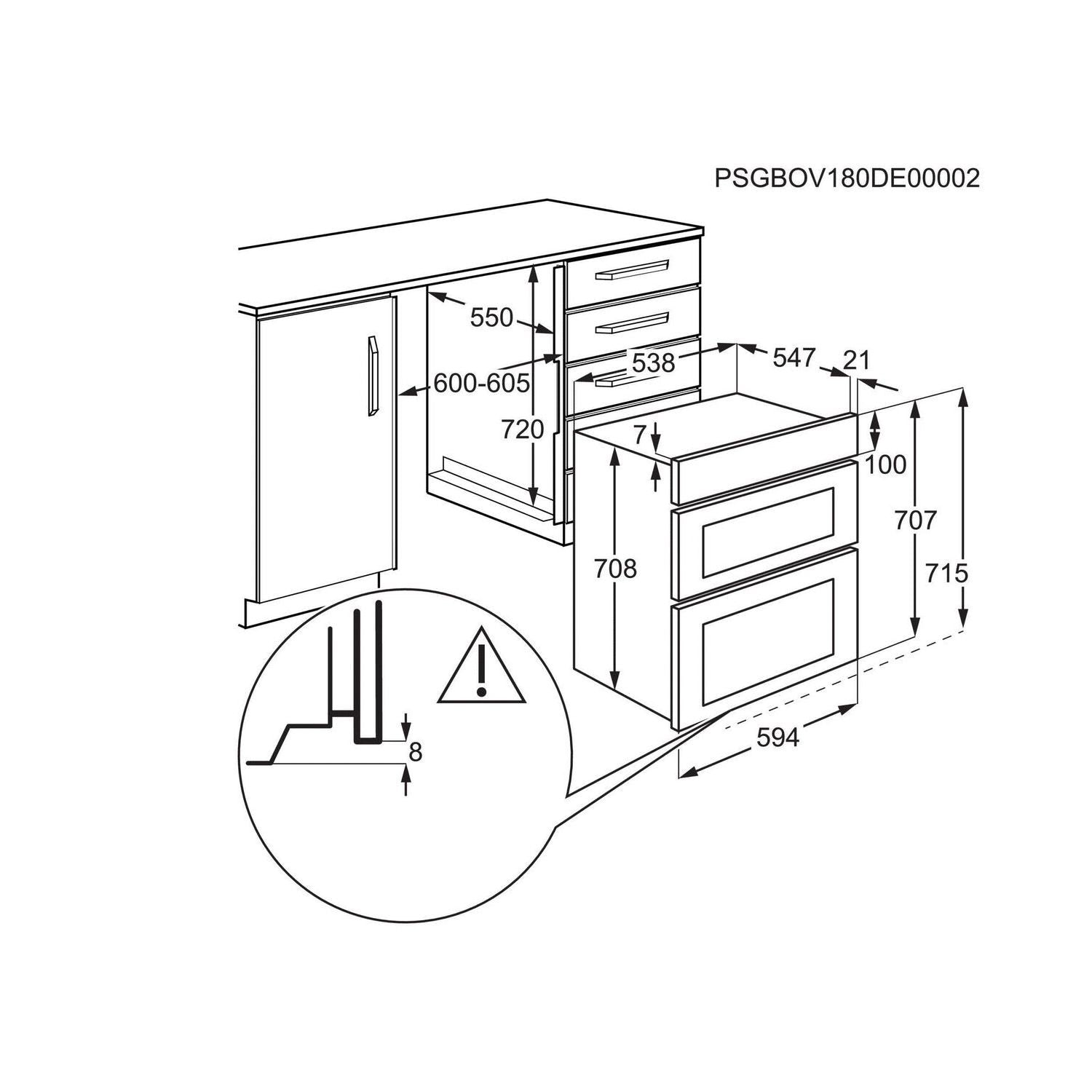 AEG 6000 Series Built Under Electric Double Oven - Stainless Steel