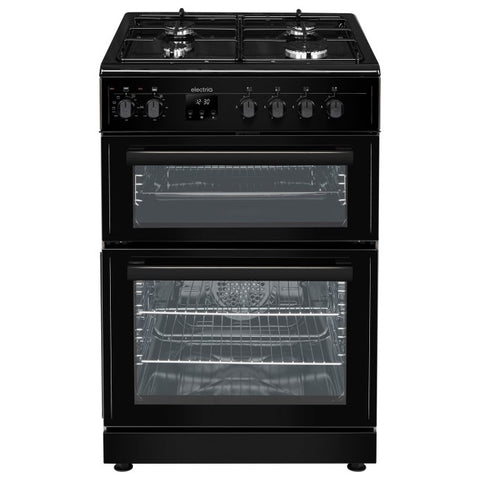 electriQ 60cm Dual Fuel Cooker - Black