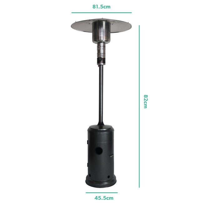 electriQ Mushroom Outdoor Gas Patio Heater - Black