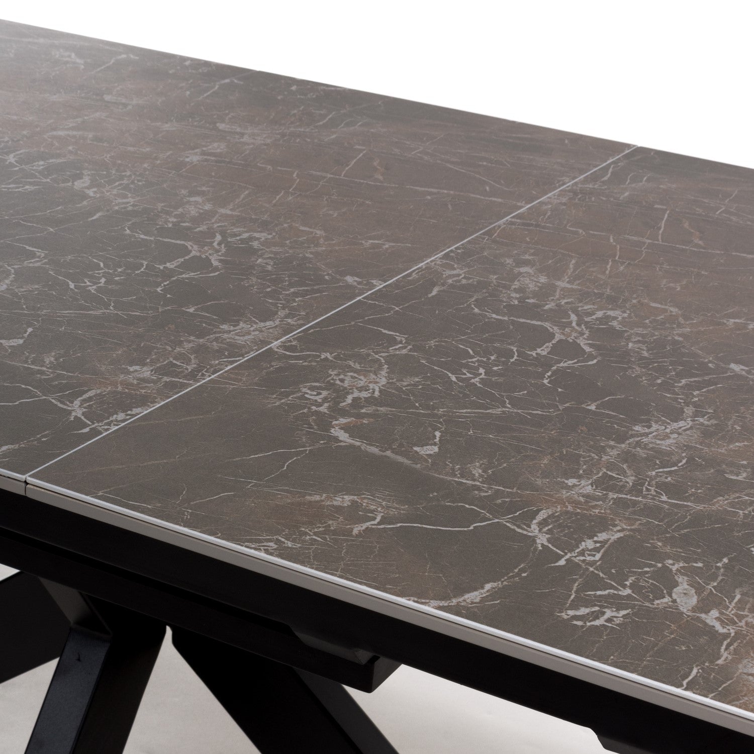 Brown Marble Effect Extendable Dining Table - Carmen