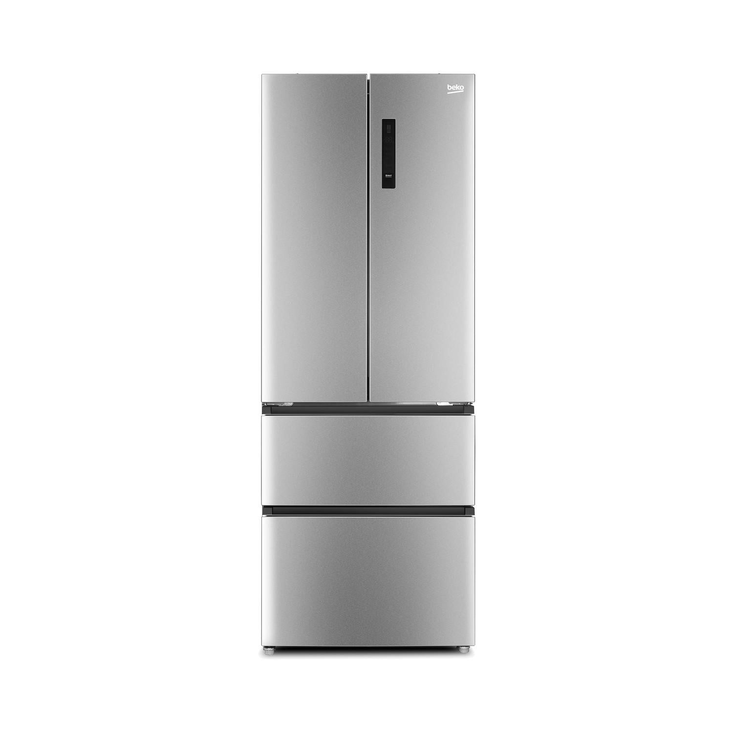 Beko 442 Litre 70/30 Freestanding American Fridge Freezer - Brushed Steel