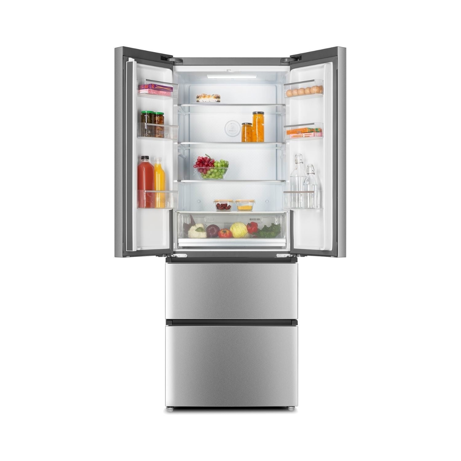 Beko 442 Litre 70/30 Freestanding American Fridge Freezer - Brushed Steel