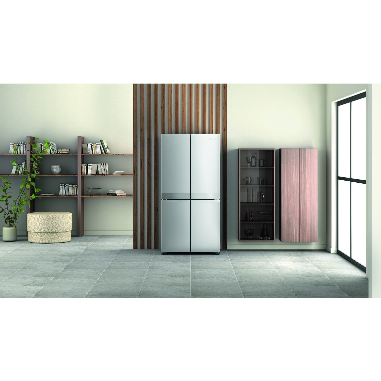 Hotpoint 596 Litre Freestanding American Fridge Freezer - Stainless Steel