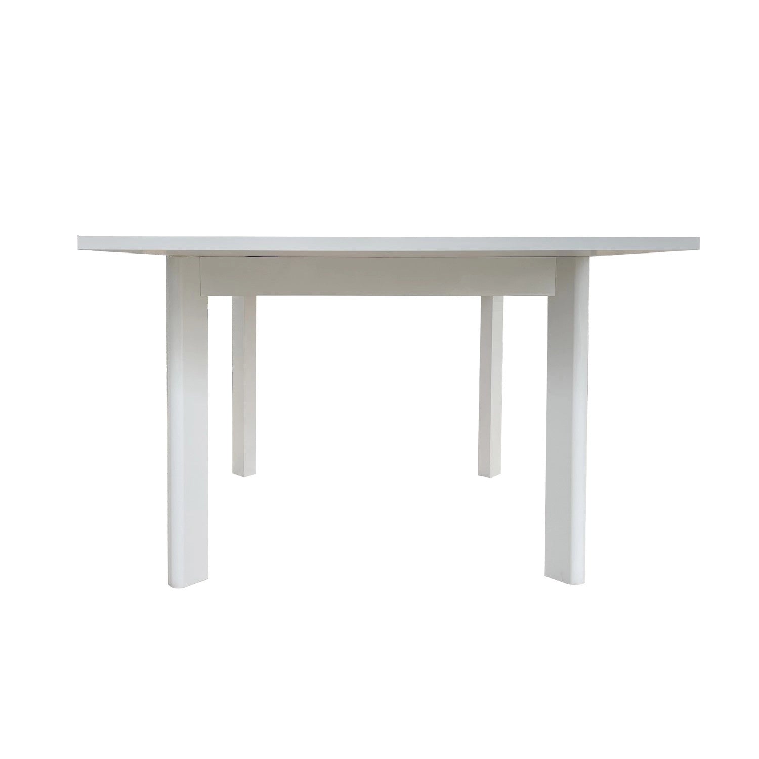 Small White Gloss Square Extendable Dining Table - Seats 2 - 6 - Vivienne