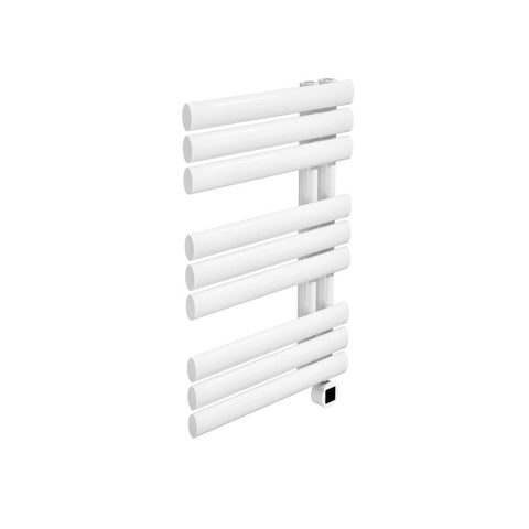 White Electric Towel Radiator 0.6kW with Wi-Fi Thermostat - H650xW450mm - IPX4 Bathroom Safe