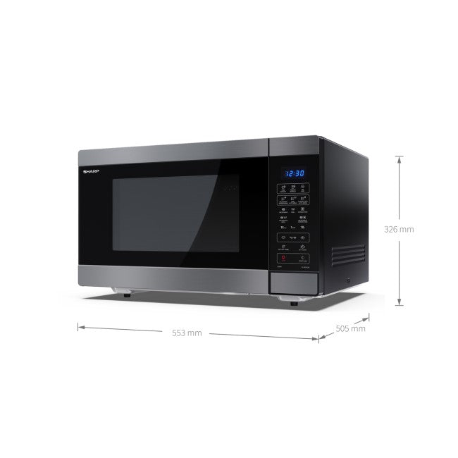 Sharp 42L Freestanding Combination Microwave Oven & Grill - Black Steel