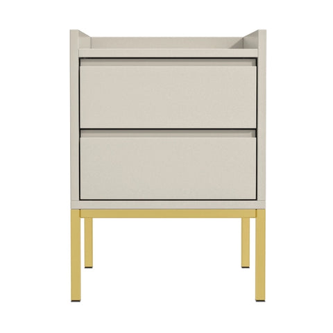 Taupe Modern 2 Drawer Bedside Table with Legs - Zion